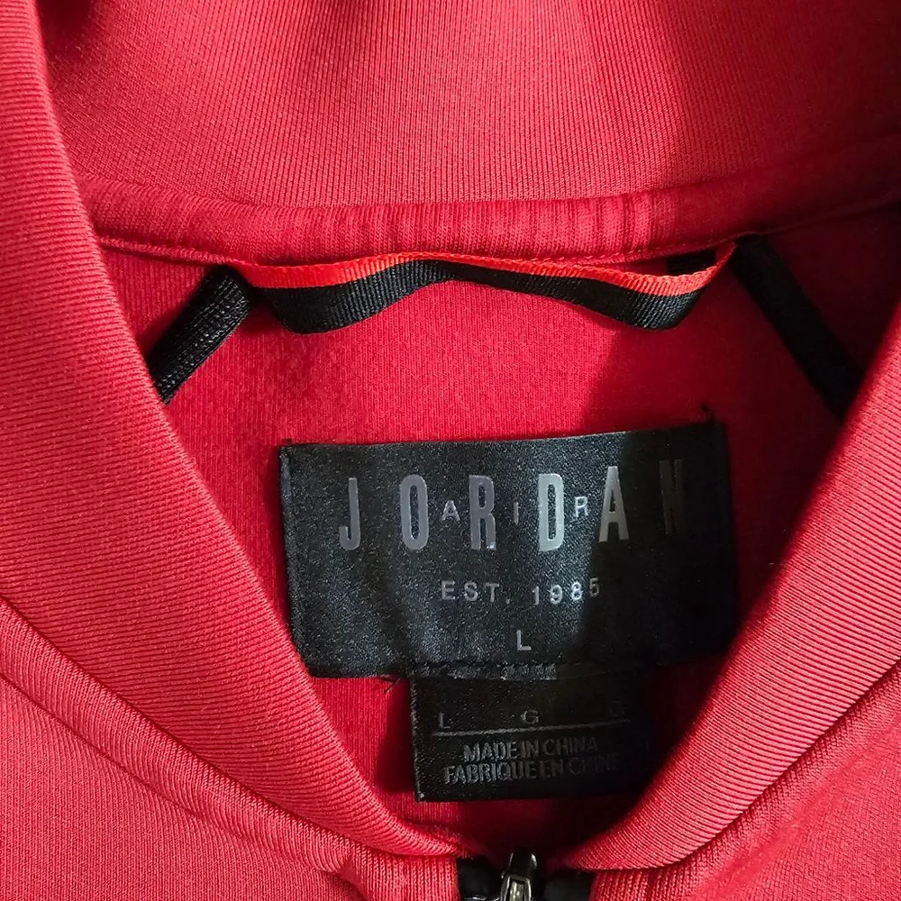 Jordan Men's Red Black Full Zip Jacket Large